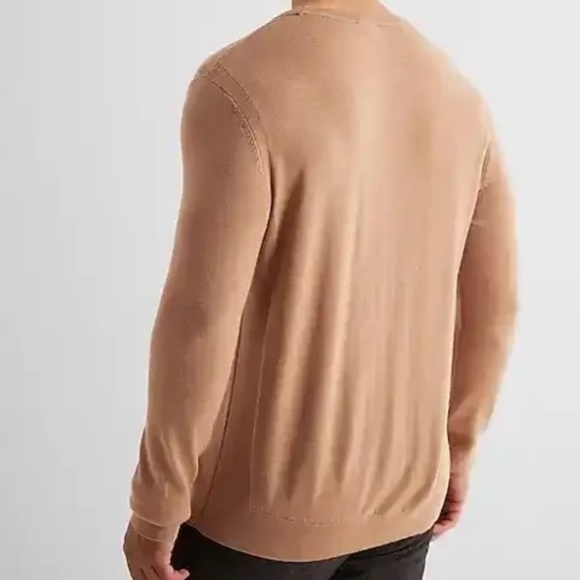 Express Crew Neck 100% Merino Wool Sweater Camel Heather Men's Large NWT - Picture 3 of 5